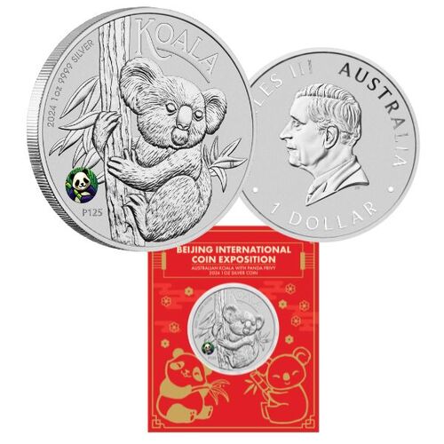  2024 Australian Koala with Panda Privy 1oz Silver Coin