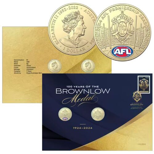 2024 100 Years of the Brownlow 2 Coin Limited-Edition PNC