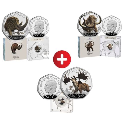 2024 50p Ice Giants - Coloured Silver Proof Coin COMBO