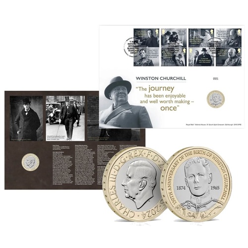 2024 £2 Winston Churchill Brilliant Uncirculated Coin Cover 