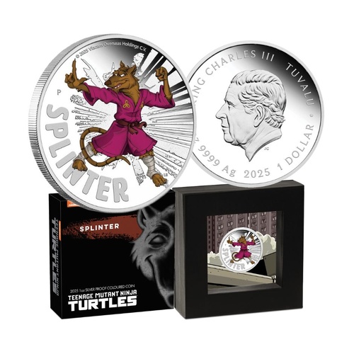 2025 Teenage Mutant Ninja Turtles - Splinter 1 Oz Silver Coloured Coin