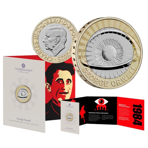 2025 £2 George Orwell UK Brilliant Uncirculated Coin