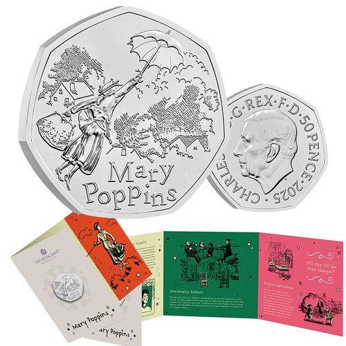 2025 50p Mary Poppins Brilliant Uncirculated Coin