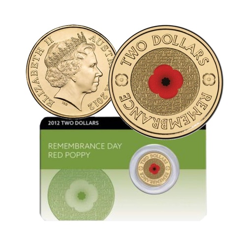 2012 $2 Remembrance Red Poppy Coin Pack