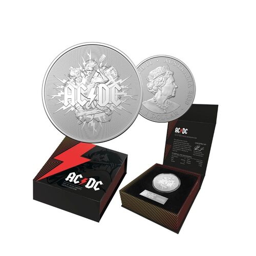 2022 1 AC DC 1oz Silver Frosted Uncirculated Coin 